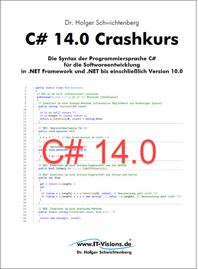 Buchcover C# 14.0 Crashkurs (gedruckte Ausgabe)